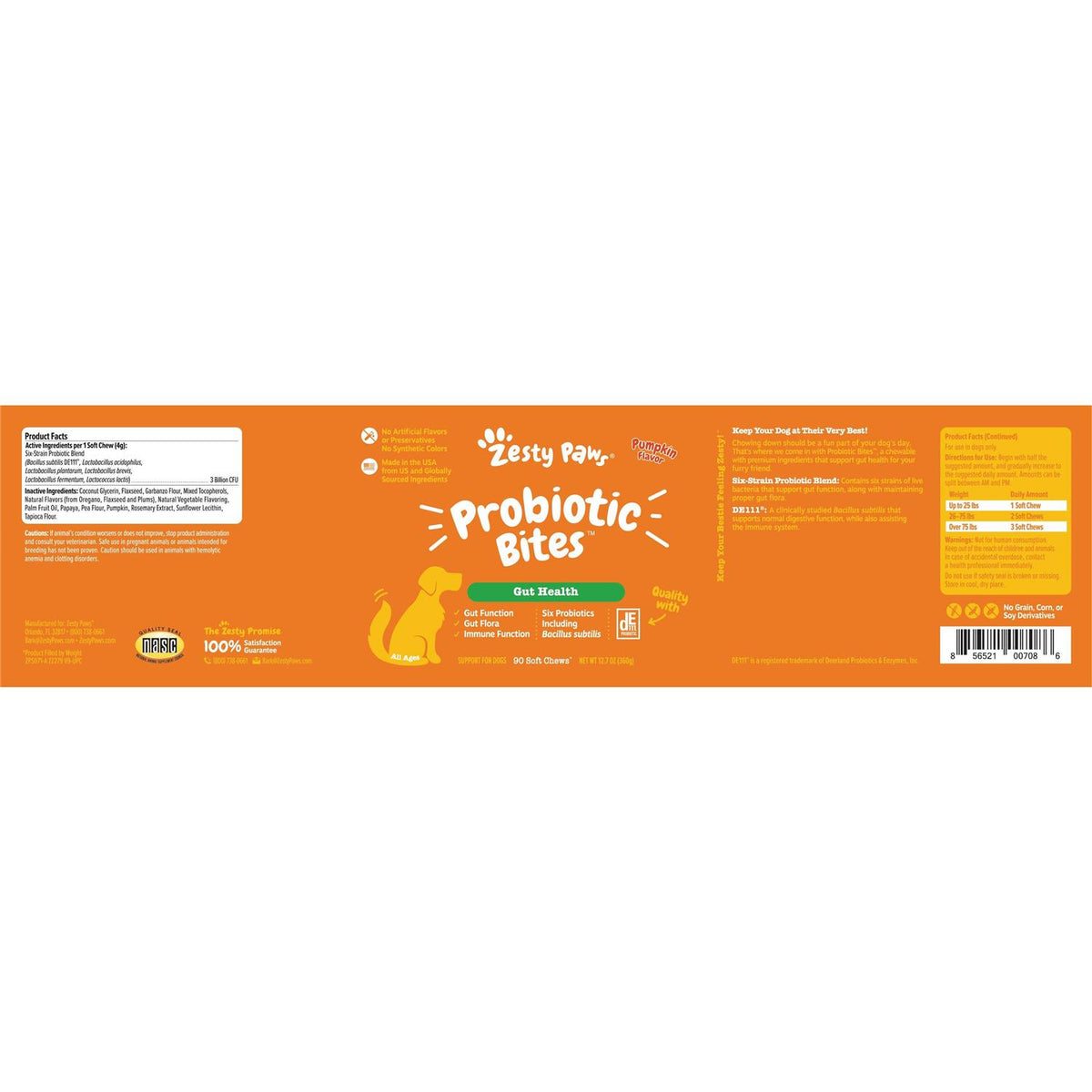 Probiotic Bites Digestive Supplement for Dogs Chicken 90 Soft Chews P285064