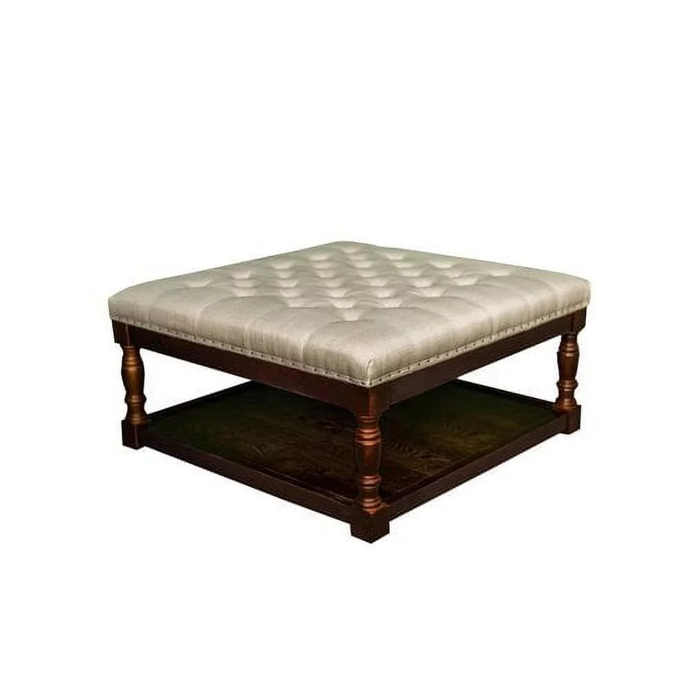 Tufted 34-inch Shelved Ottoman U2002