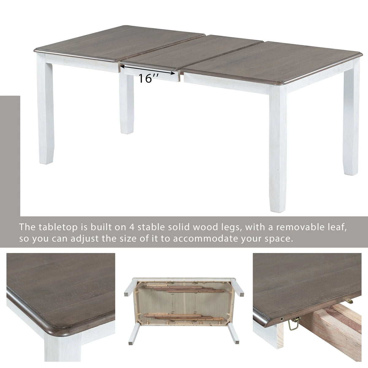 7 Piece Wooden Dining Table Set with 6 Upholstered Chairs X1051