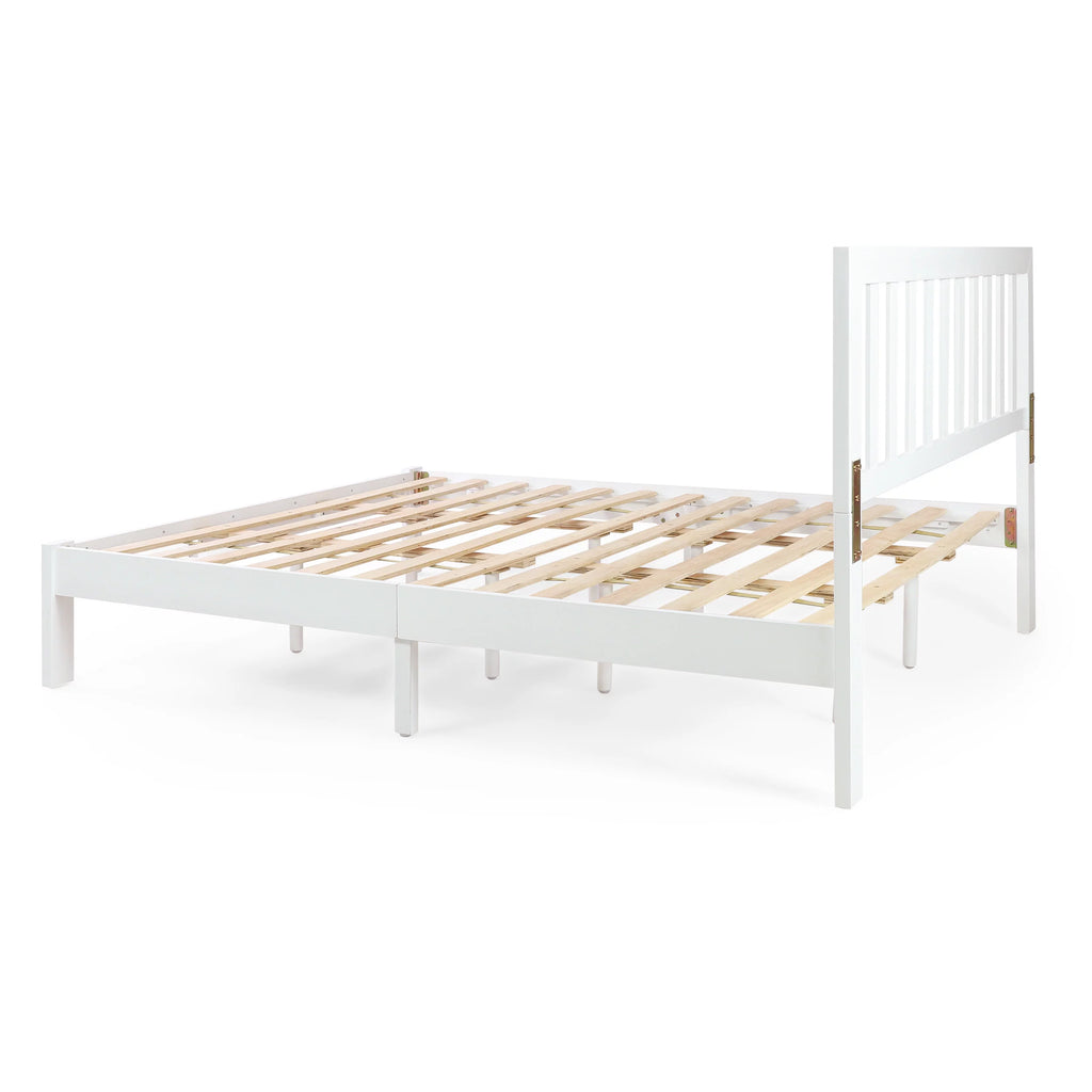 White Acacia Wood Queen Bed C300