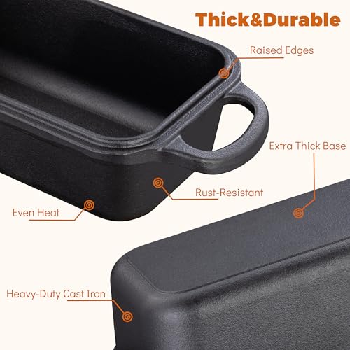 2 in 1 Cast Iron Bread Loaf Pan with Lid J381