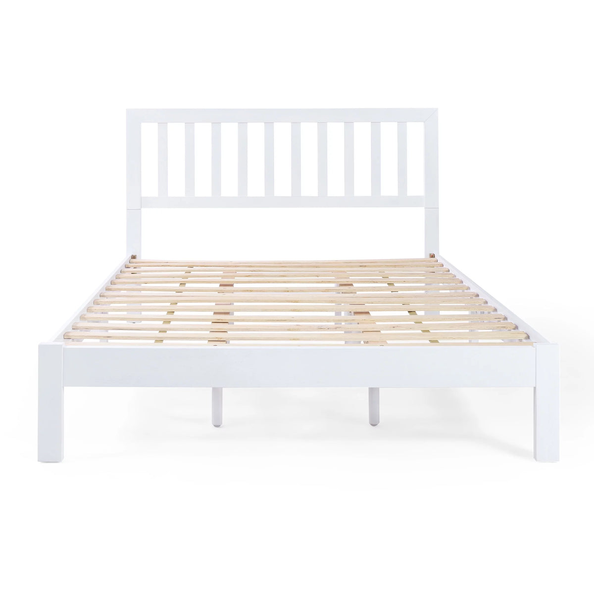 White Acacia Wood Queen Bed C300