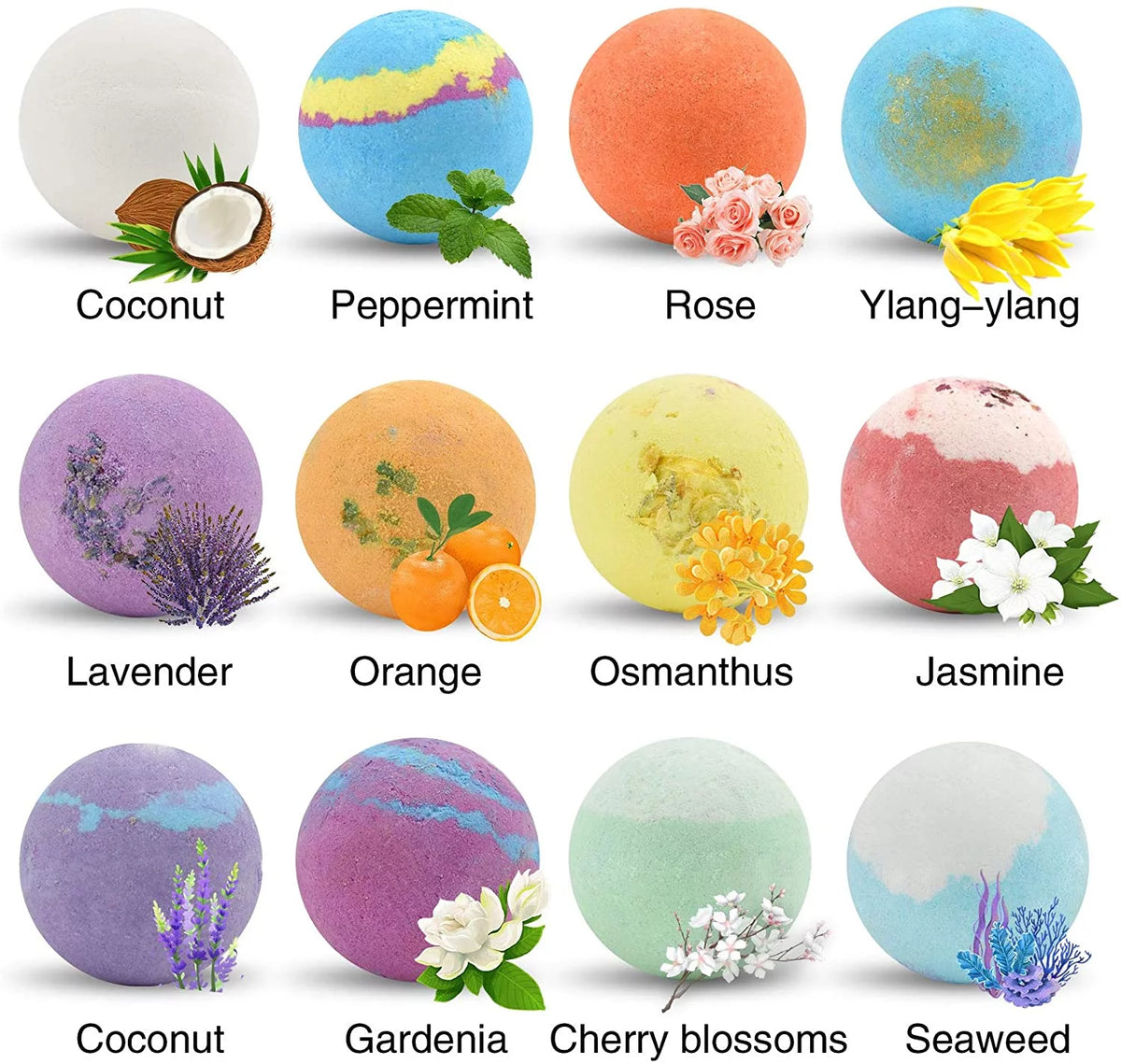 12 PCS Handmade Natural Bath Bombs P147
