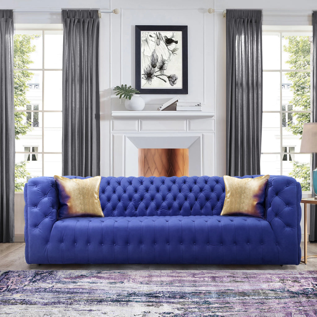 Blue Velvet Tufted Sofa K462254