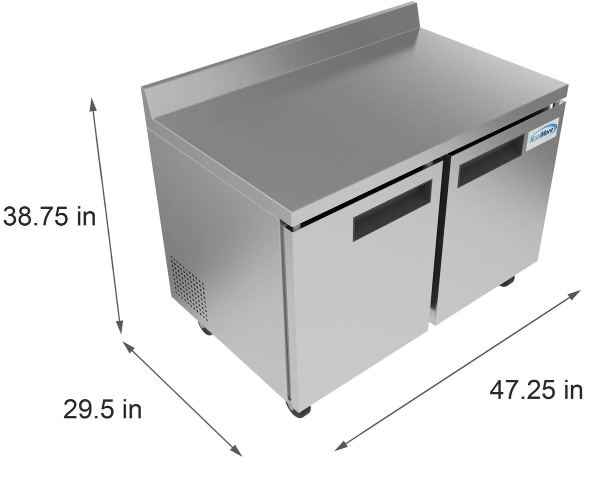 48 in. Two-Door Worktop Refrigerator with Backsplash Z7026