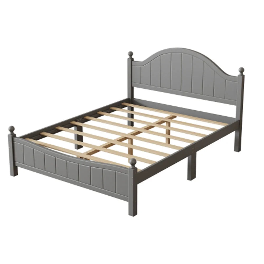 Gray Solid Wood Platform Bed Queen Q931