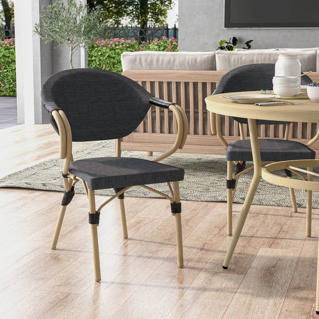 Natural Tone Patio Side Chairs Set of 2 N9950
