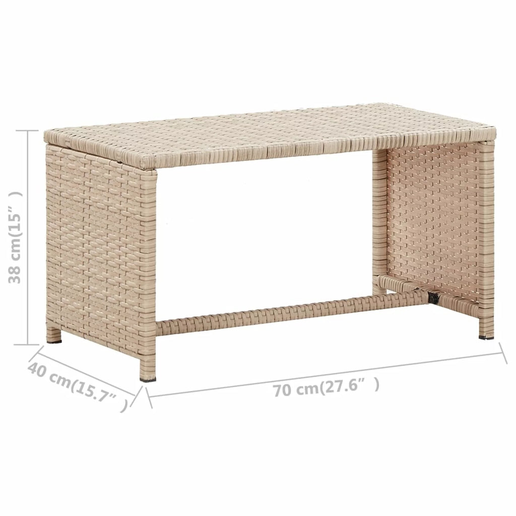 Beige Poly Rattan Coffee Table Q99508