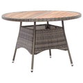 Gray Poly Rattan and Acacia Wood Garden Table P291852
