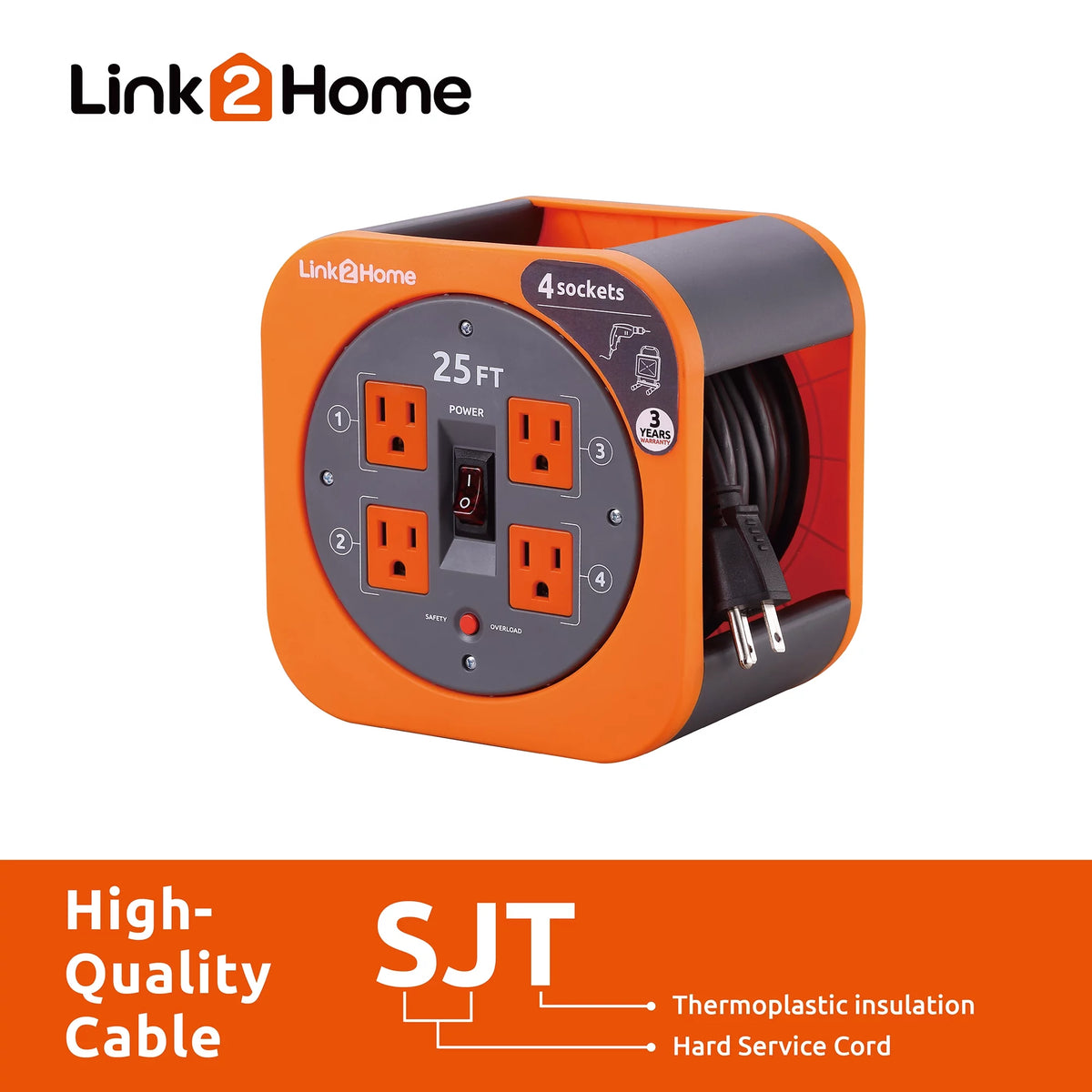 25 ft. Extension Cord with 4 Power Outlets Q7987