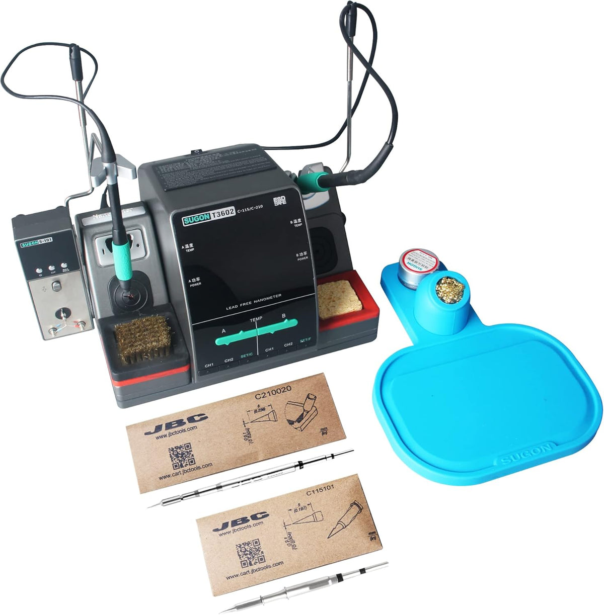 240W 2 in 1 Digital Soldering Station with 2 JBC Soldering Iron Tips I56049