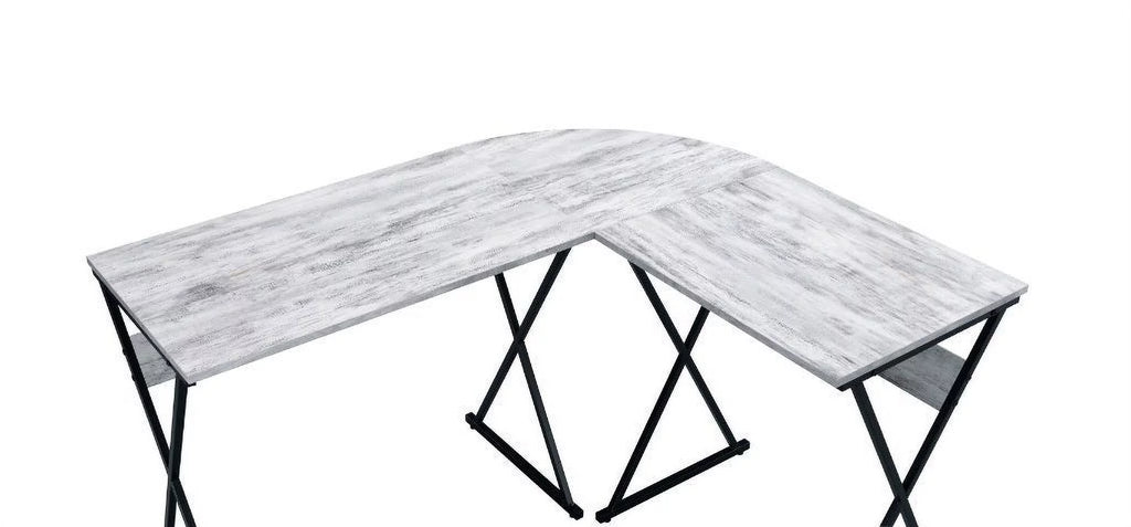 Antique White Black Writing Desk E2856