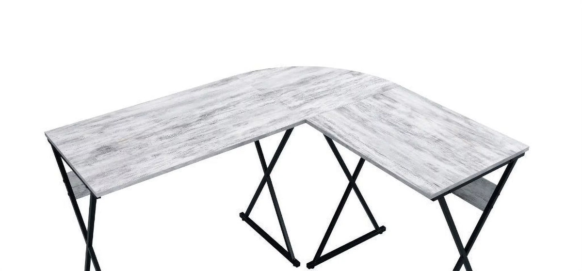 Antique White Black Writing Desk E2856