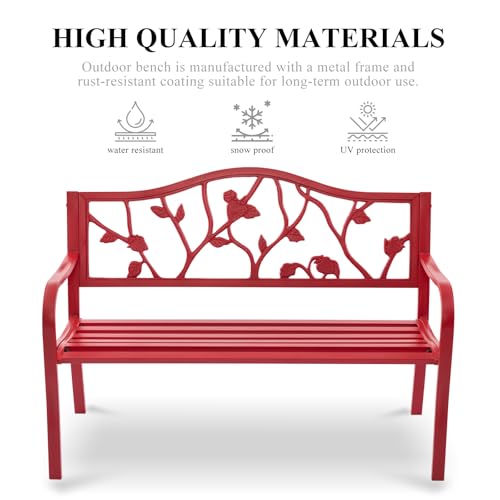 50" Cast Iron Metal Outdoor Bench D116
