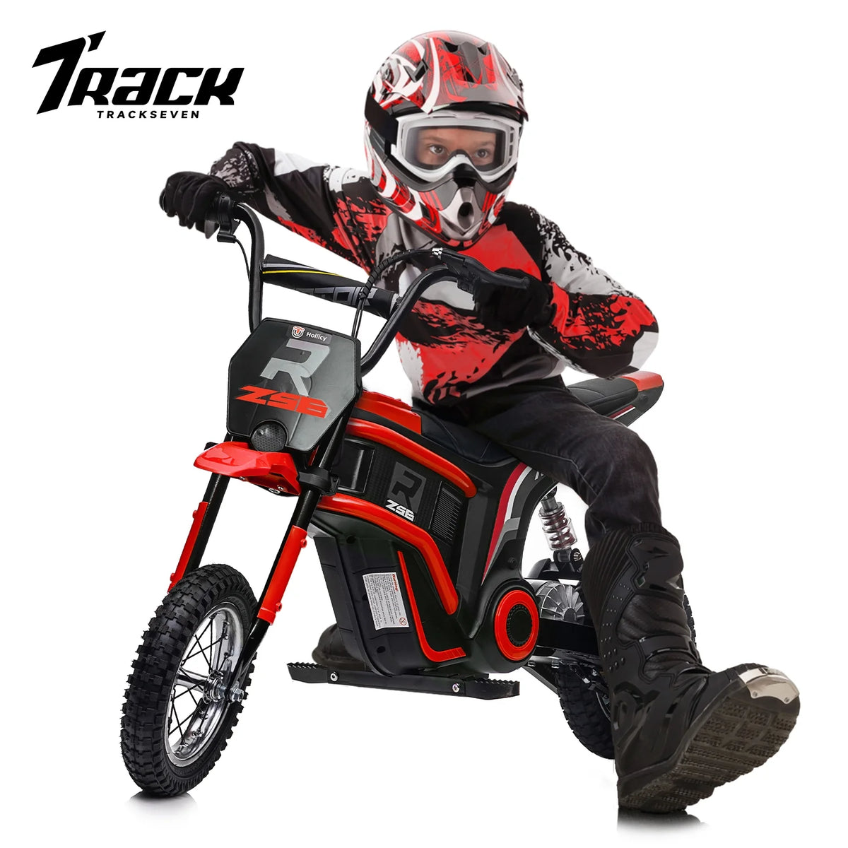 24V Electric Dirt Bike 350W with Leather Seat, Red Z960