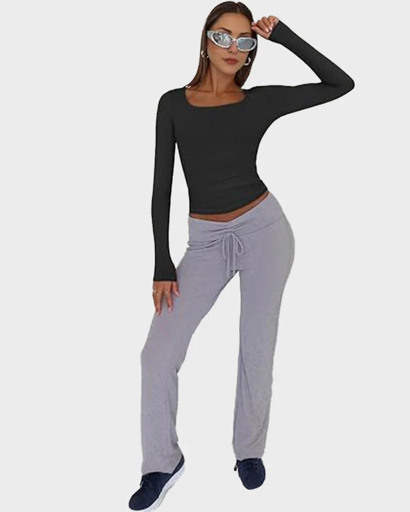 Slim-Fit Square-Neck Crop Top W39508