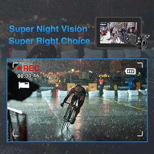 1080P Bicycle Rear View Camera with 4.3'' HD Monitor K1322