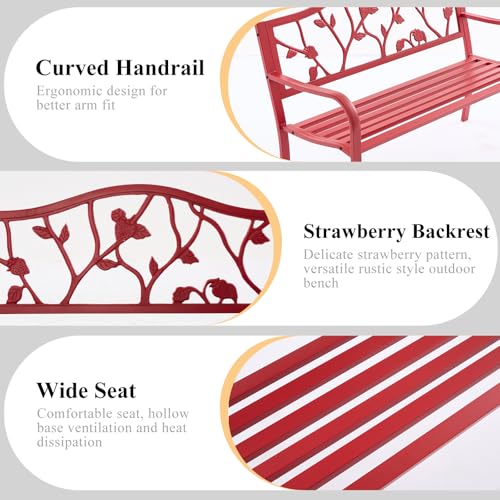 50" Cast Iron Metal Outdoor Bench D116