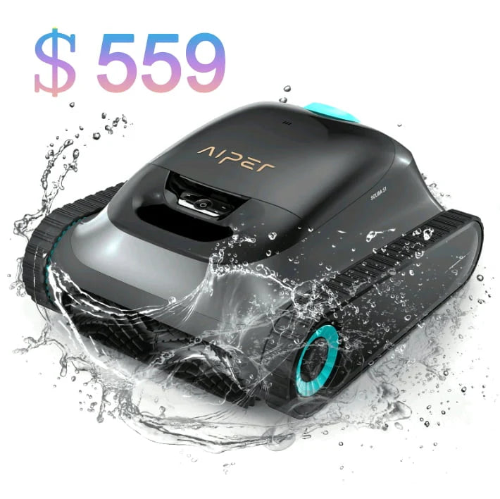 Cordless Robotic Pool Vacuum Cleaner with Wall Climbing L76576