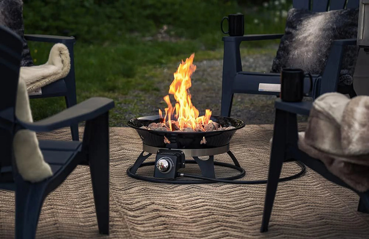 Portable Propane Fire Pit 21-inch 58,000 BTU with Cover & Carry Kit G399