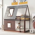Twin over Twin Bunk Bed with Roof J26709