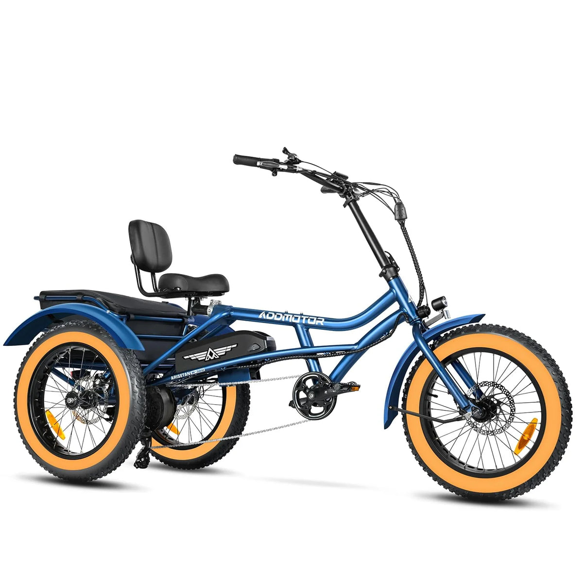Semi-Recumbent Electric Trike, 85MI, Fat Tire 3 Wheel Electric Bike, 750W 48V 20Ah Electric Tricycle, Green F4542