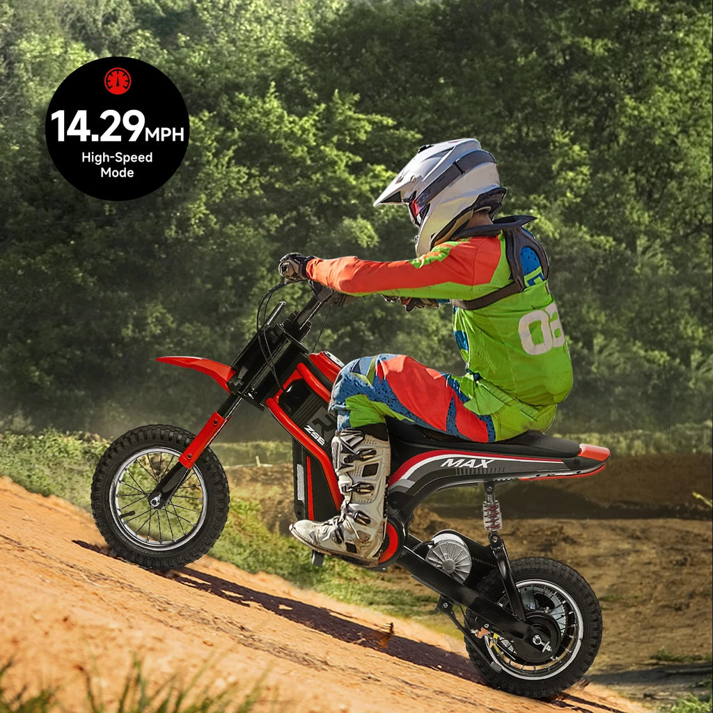 24V Electric Dirt Bike 350W with Leather Seat, Red Z960