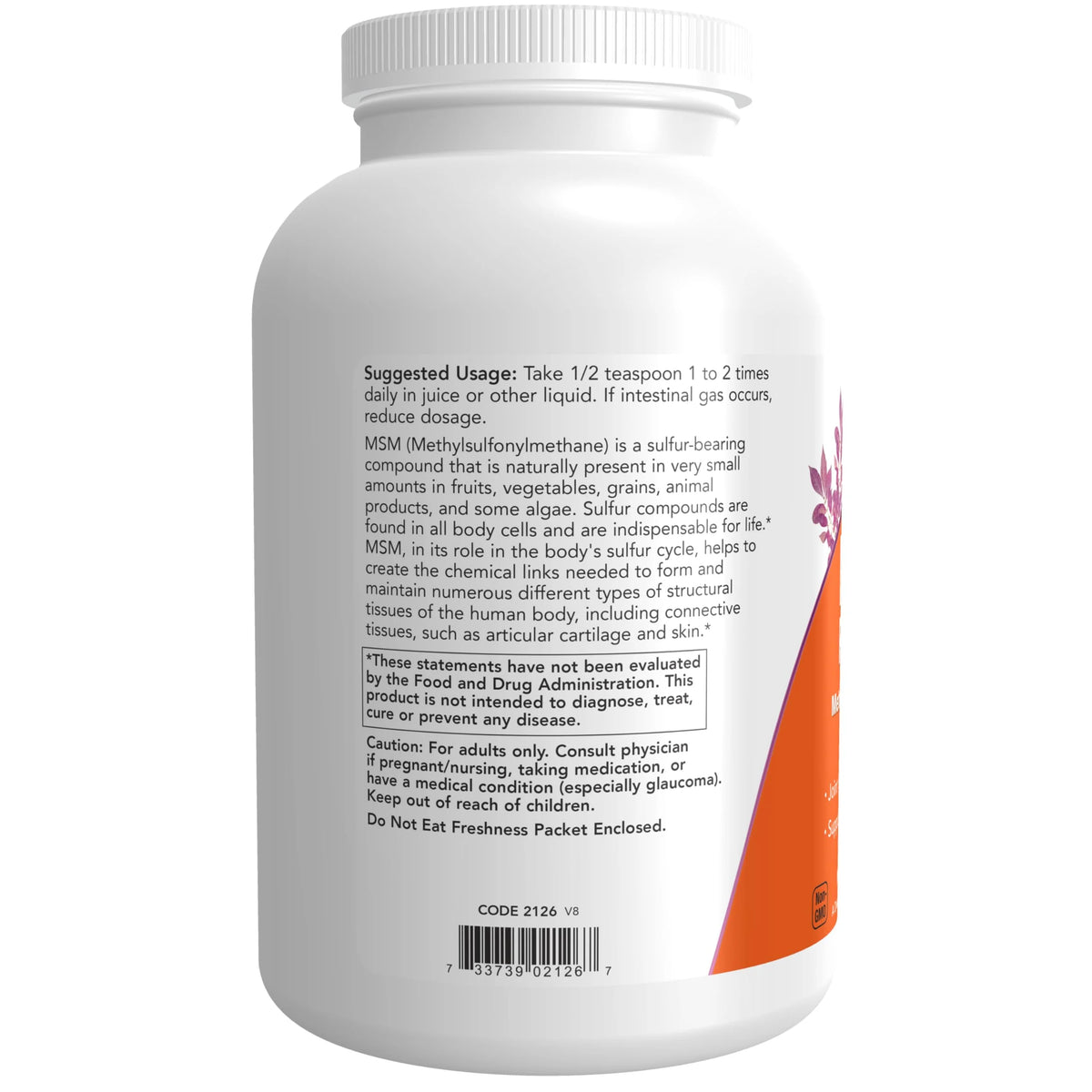Msm (Methylsulfonylmethane) Powder 1-Pound G526