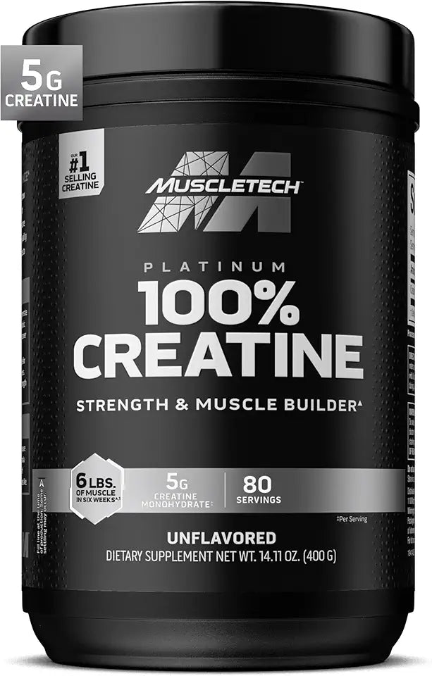 Unflavored Micronized Creatine Monohydrate Powder 80 Servings B390584