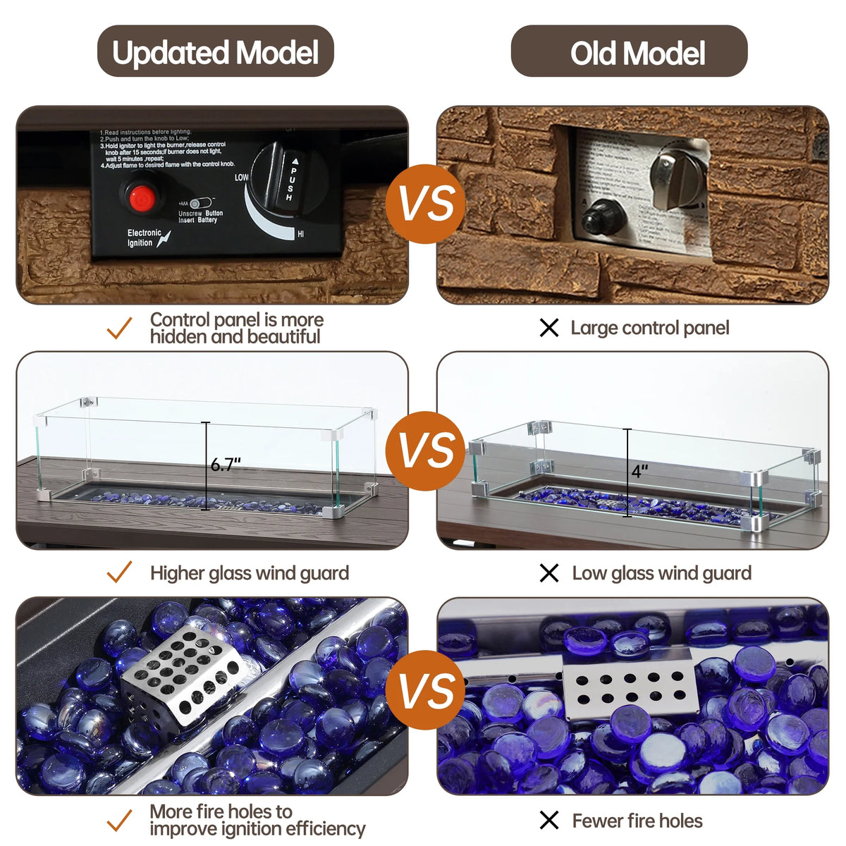 43 Rectangular Propane Fire Pit Table with Lid N409810