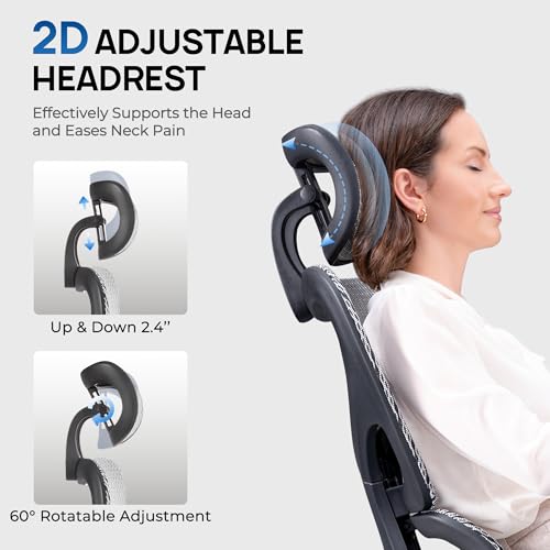 Grey and Black Mesh Ergonomic Office Chair with Footrest G153