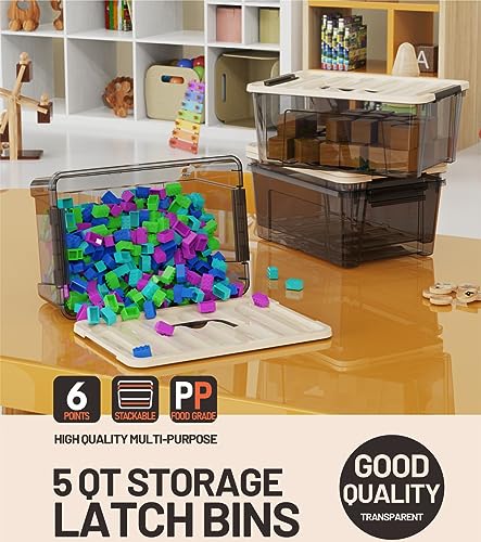 Clear Storage Bins with Lids, 6-Pack I256