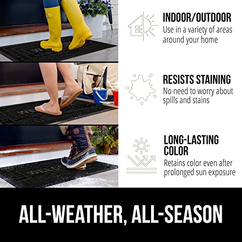 100% Waterproof Natural Rubber Indoor Outdoor Doormat 17x29 E38275