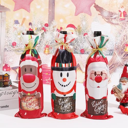 Christmas Wine Bottle Cover Set 2pcs L43125