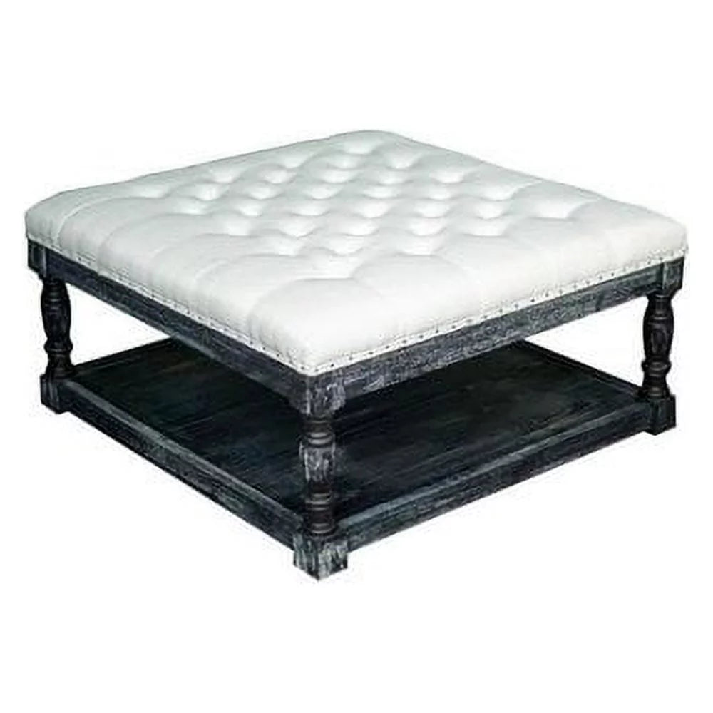 Tufted 34-inch Shelved Ottoman U2002