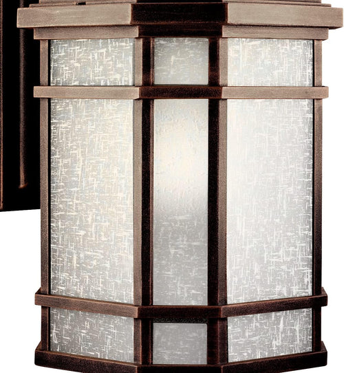 1 Light Outdoor Wall Light with Etched Linen Glass Z20948