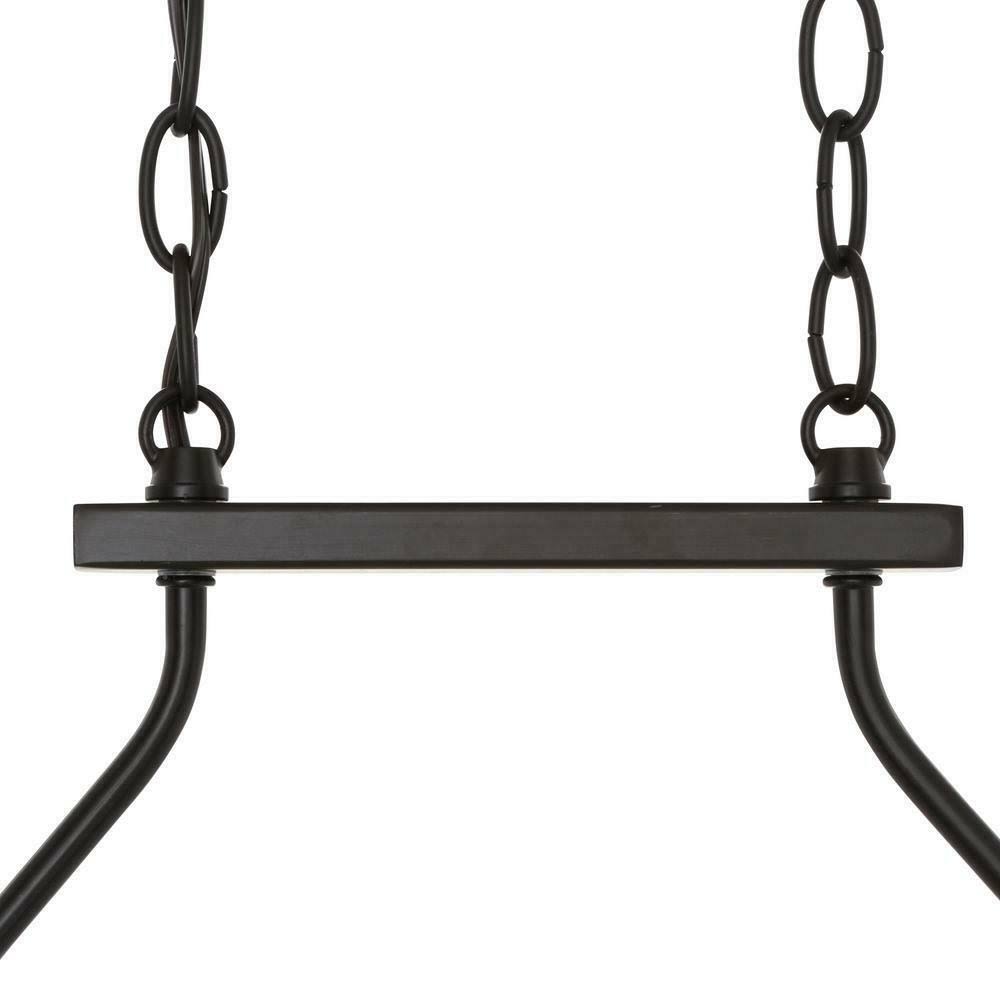 6-Light Antique Bronze Island Chandelier with Clear Seeded Glass A7381