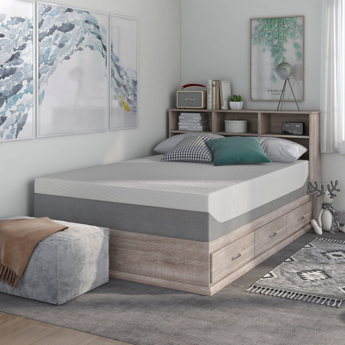 White 12-inch Memory Foam Mattress O5203