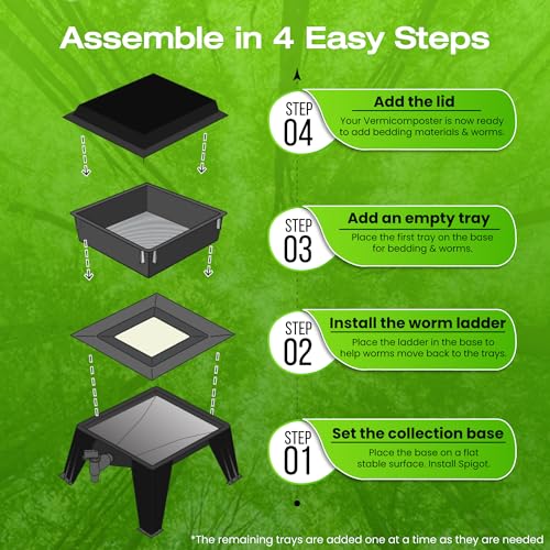 Black 4 Trays Composting System H740