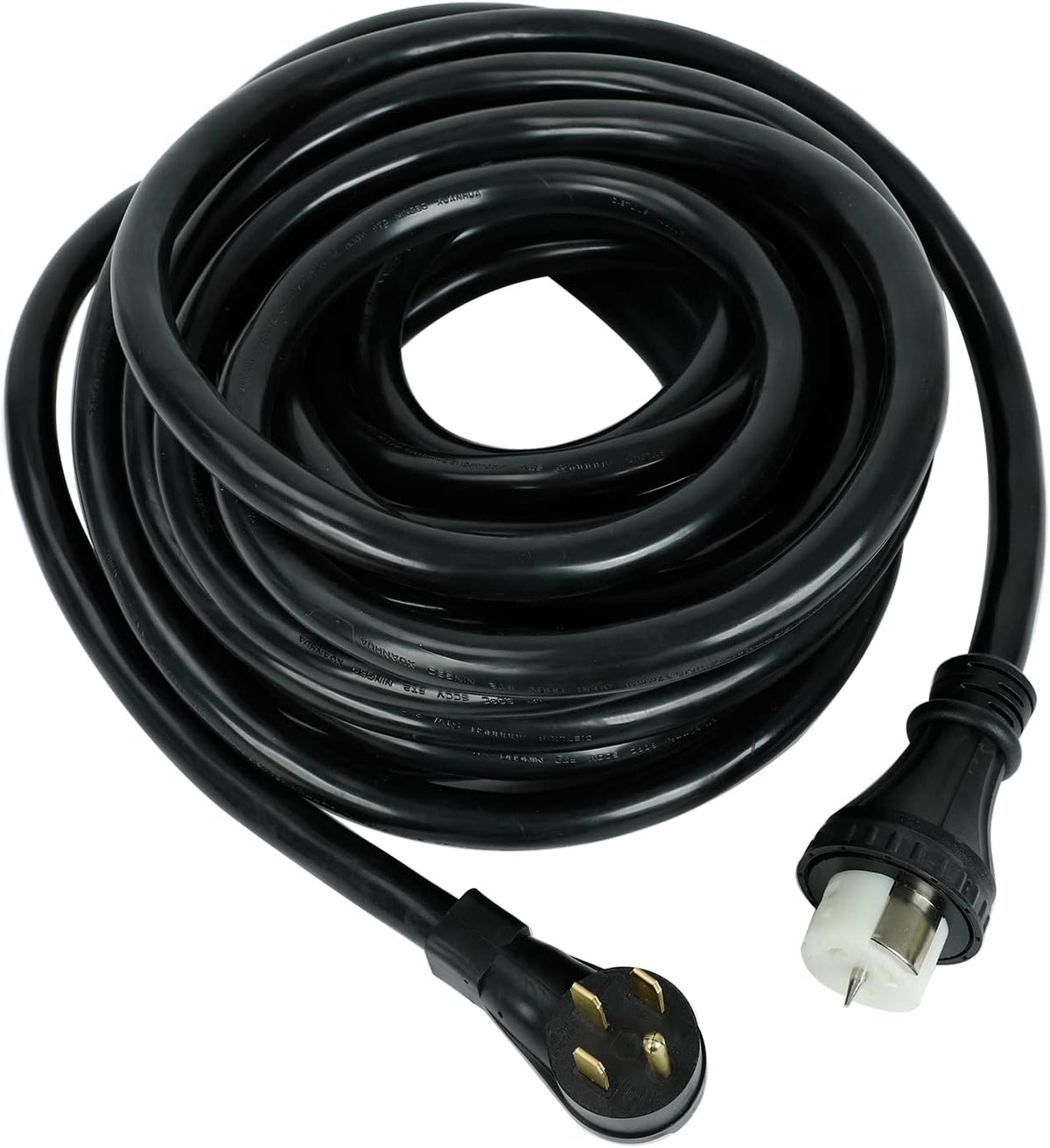 50 Amp RV Extension Cord 125V/250V Twist Lock Connector Black 50ft K990376