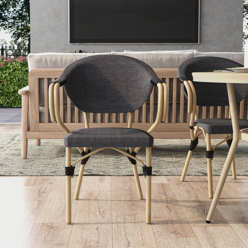 Natural Tone Patio Side Chairs Set of 2 N9950