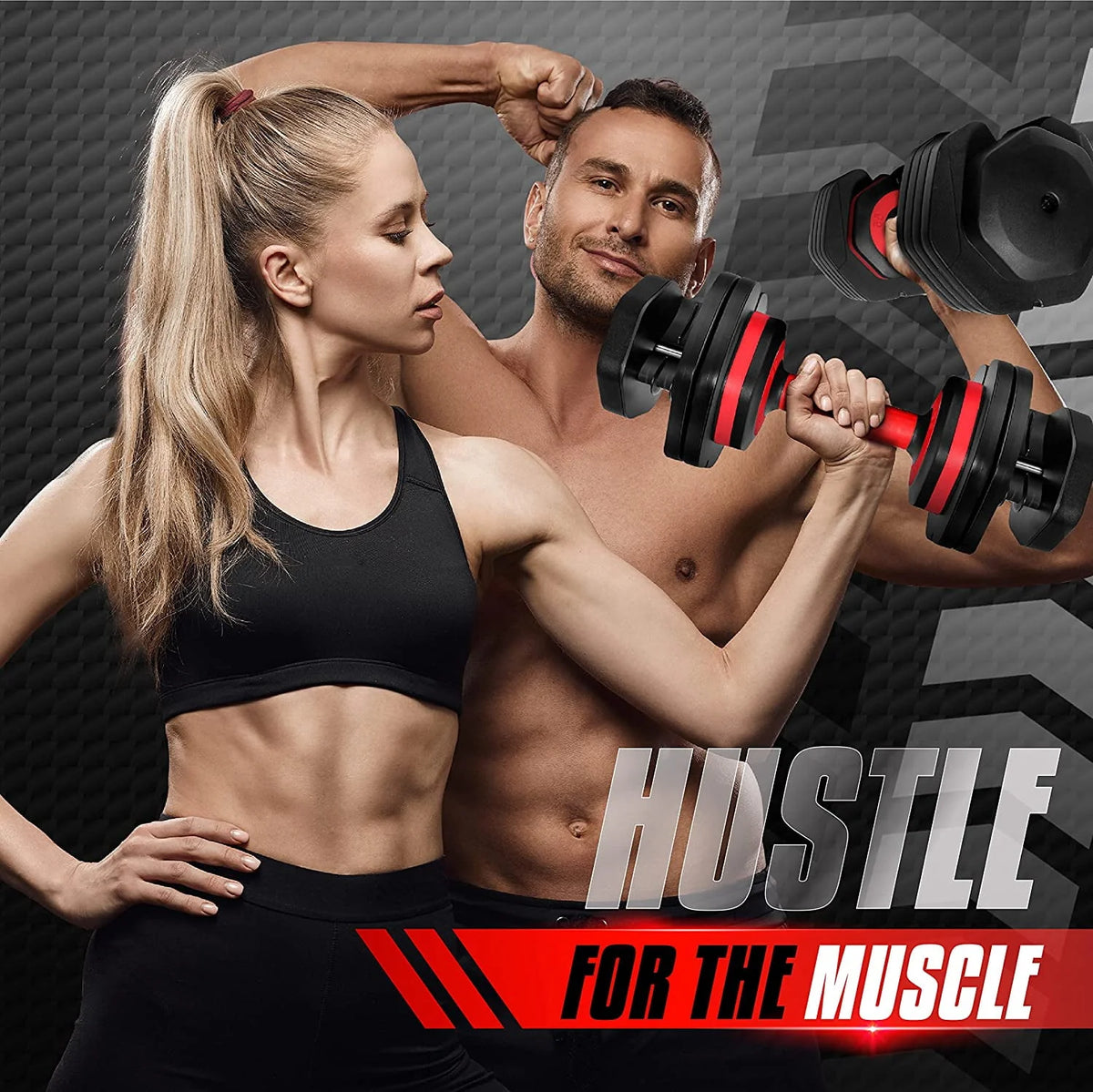 Adjustable Dumbbell 15-55 Black Single B631
