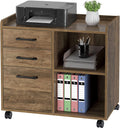 Grey 3-Drawer Mobile File Cabinet with Storage Shelf F5965