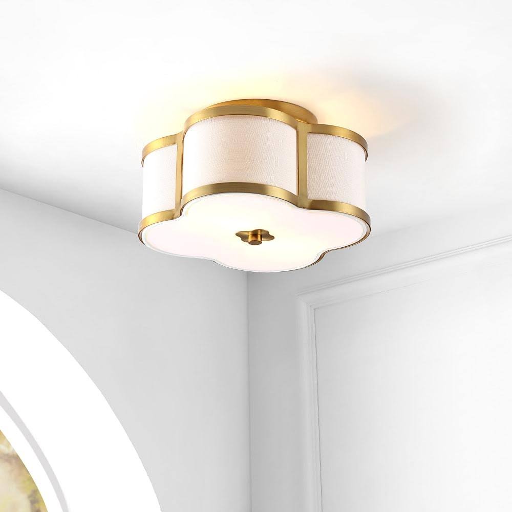 13 in. Brass Gold Metal Flush Mount H488