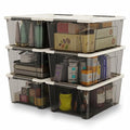 Clear Storage Bins with Lids, 6-Pack I256