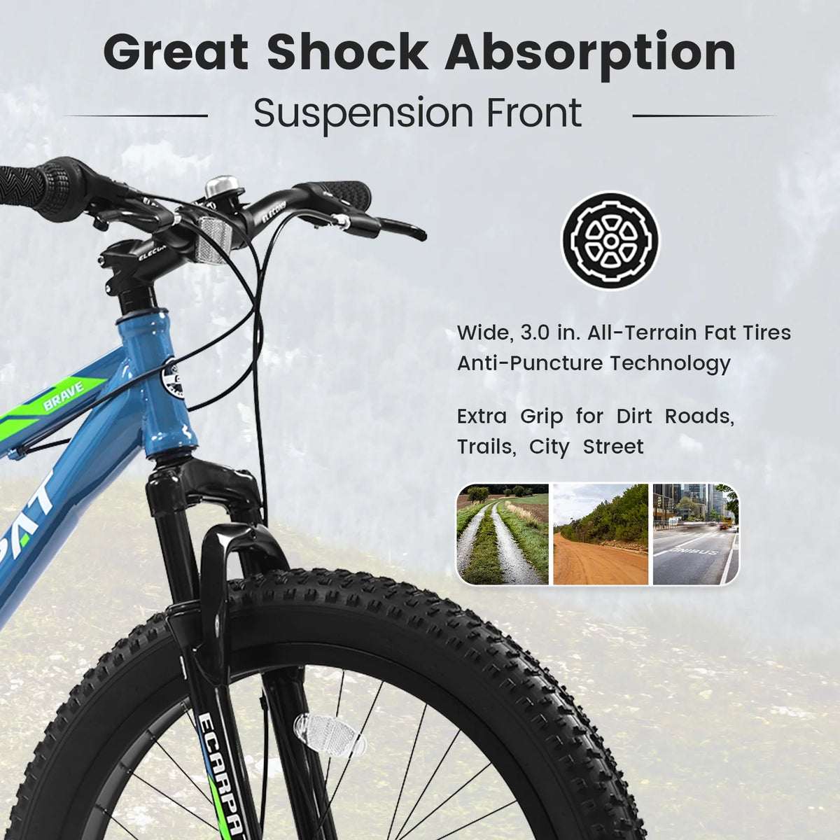 24 inch Fat Tire Bike with 7-Speed and Dual-Disc Brakes X1107