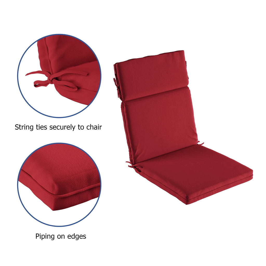 High-Back Patio Chair Cushion, Red D443564
