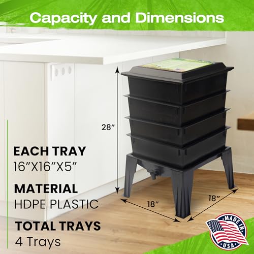 Black 4 Trays Composting System H740