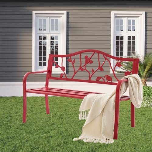 50" Cast Iron Metal Outdoor Bench D116