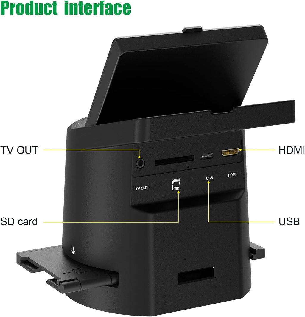 Wireless Digital Film Scanner with 22MP, Converts 35mm, 126, 110, Super 8 Films, Slides, Negatives to JPEG, Tilt-Up 3.5 Large LCD, Transfer Pictures to Phones Via WiFi Connection, MAC &PC Compatible V3199